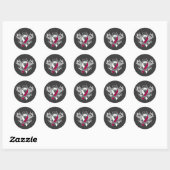 Grunge Winged Ribbon Head Neck Cancer Survivor Ronde Sticker (Vel)