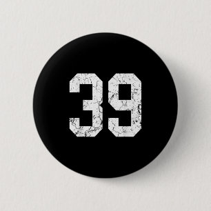 Grunge witte nummer jersey uniform speler fan ronde button 5,7 cm