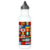 Grunge World Flags Collage Designer Waterfles (Links)