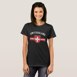 Grunge Worn Kijk Zwitserland Vlag T-Shirt