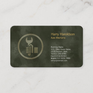 Grunge Wrench Icon Auto Carte de visite mécanique