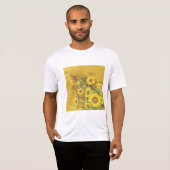 Grunge Zonnebloem Art Bold Rustiek Geel Bloemen T-shirt (Voorkant volledig)