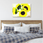 Grunge Zonnebloemen Canvas Afdruk (Insitu (Slaapkamer))