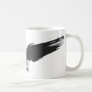 grunge, zwart, vogel, hawk, raven, kraai, illustra koffiemok