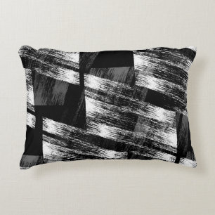 Grunge zwart-wit abstractie. accent kussen