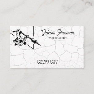 Grunge Zwart & Wit Tattoo Pistool Visitekaartje