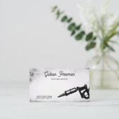 Grunge zwart-wit Tattoo Visitekaartje (Staand voorkant)