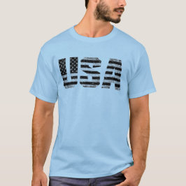 Grunge Zwart & Wit USA Typografie T-shirt