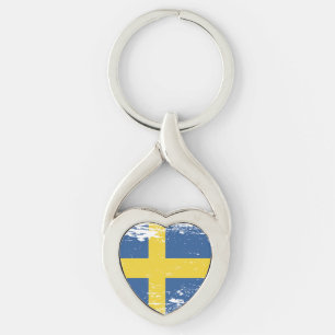 Grunge Zweden vlag Sleutelhanger