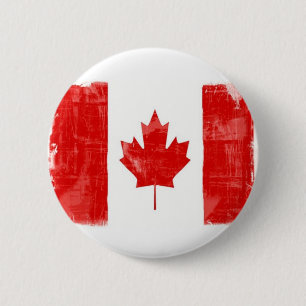 GrungeCanadianFlag-lg Ronde Button 5,7 Cm
