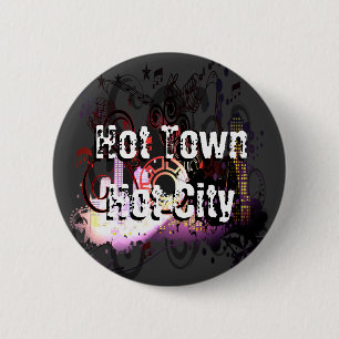 Grunged City Ronde Button 5,7 Cm