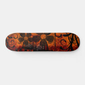 Grunged Damask - met bloemen Skateboard (Horizontaal)