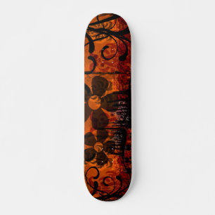 Grunged Damask - met bloemen Skateboard