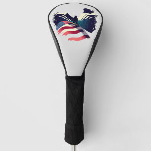 Grungy American Flag Bald Eagle Golfheadcover