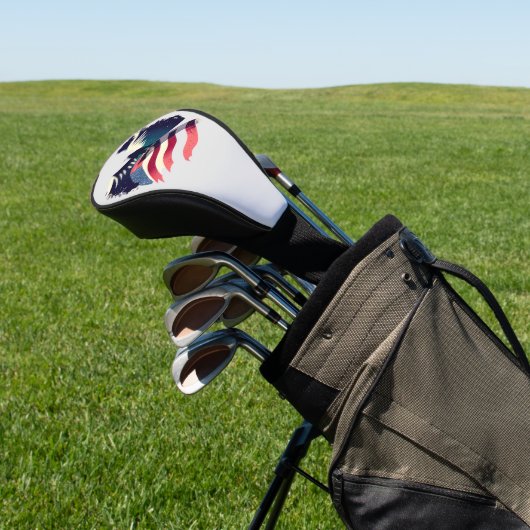 Grungy American Flag Bald Eagle Golfheadcover (Insitu)