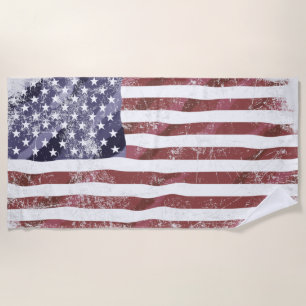 Grungy American flag Strandlaken