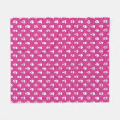 Grungy Anatomical Skull Polkadots roze wit Fleece Deken (Voorkant (Horizontaal))