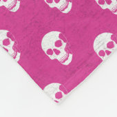Grungy Anatomical Skull Polkadots roze wit Fleece Deken (Hoek)
