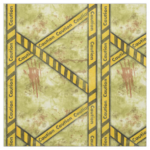 Grungy Attentie Tape Halloween Stof