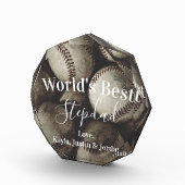 Grungy Baseball World's Best Stepdad Photo Block Fotoblokken (Rechts)