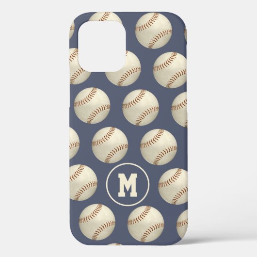 Grungy baseballetjes, monogegrammeerd Case-Mate iPhone case (Achterkant)