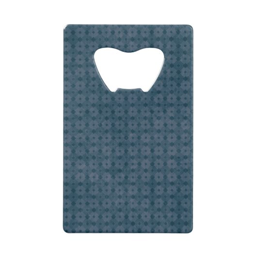 Grungy Blue Diamond Pattern Kredietkaart Flessenopener (Voorkant)