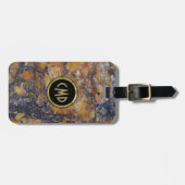 Grungy Brown Faux Marble Stone Bagagelabel (Voorkant horizontaal)