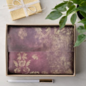 Grungy Burgundy and Gold Damask Pattern Tissuepapier (Geschenk)