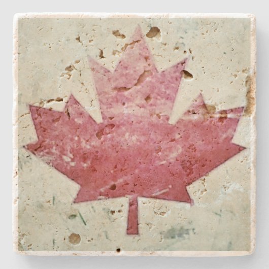 Grungy Canada Canadees Onderzetter van Maple Leaf  (Voorkant)
