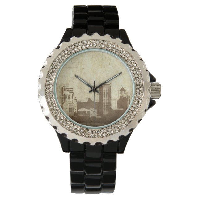 Grungy city background horloge (Voorkant)