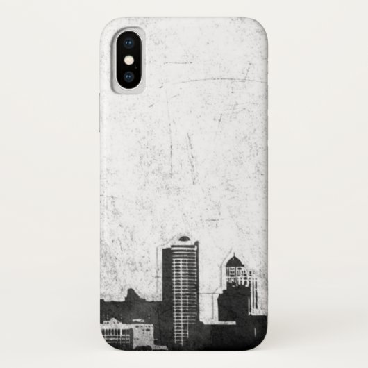 Grungy city background in zwart-wit Case-Mate iPhone case (Achterkant)