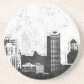 Grungy city background in zwart-wit zandsteen onderzetter (Voorkant)