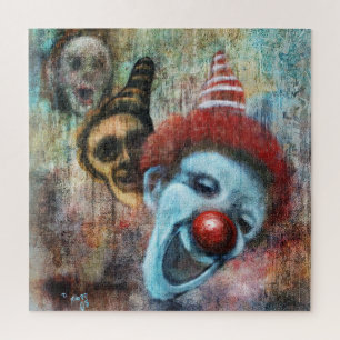 Grungy Clown Zombie Parade Gothic Print Creepy Art Legpuzzel