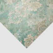 Grungy Damask Pattern in Shades of Teal Blues Tissuepapier (Detail)