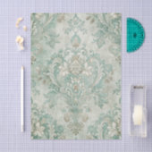Grungy Damask Pattern in Shades of Teal Green Tissuepapier (Craft)