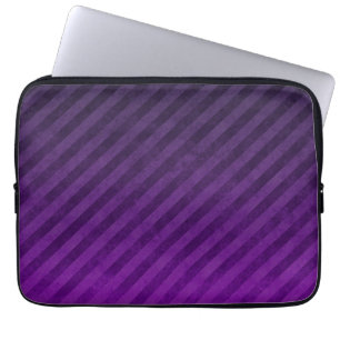 Grungy Dark Paarse Stripes Laptop Sleeve