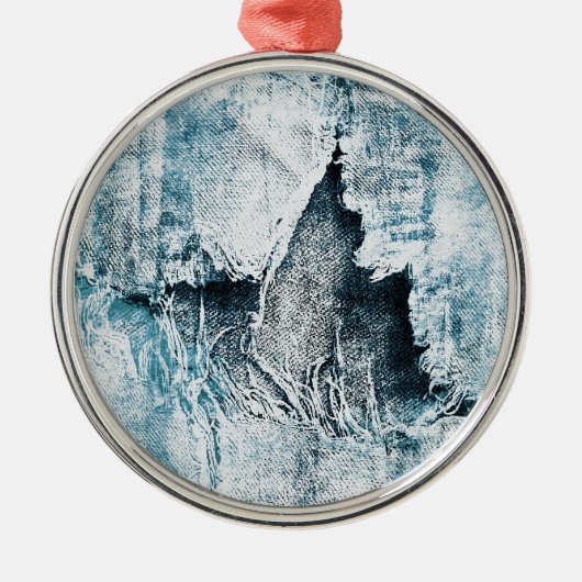 grungy denim metalen ornament (Voorkant)