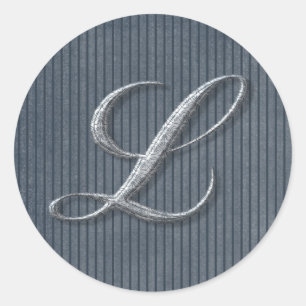 Grungy Denim Stripe Initiaal Muismatten, stickers