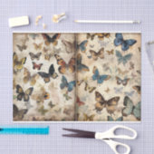  Grungy Distressed Butterflies - Twee pagina's Tissuepapier (Craft)