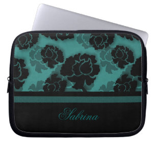 Grungy Floral Decadence Electronics Bag, Blauwgroe Laptop Sleeve