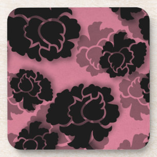 Grungy Floral Decadence Onderzetter Set, Roze