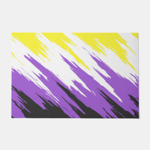 Grungy Funky ZigZag Abstract Non-binaire Pride-vla Deurmat