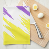 Grungy Funky ZigZag Abstracte Nonbinary Pride Flag Theedoek (Quarter Fold)