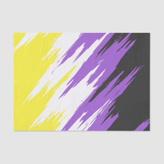 Grungy Funky ZigZag Abstracte Nonbinary Pride Flag Tissuepapier (Voorkant)
