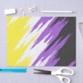 Grungy Funky ZigZag Abstracte Nonbinary Pride Flag Tissuepapier (Craft)