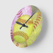 Grungy Girly Softball Ronde Klok (Hoek)