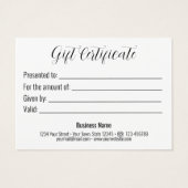 Grungy  Gold-kerstcadeaubon Visitekaartje (Achterkant)