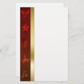 Grungy Gold Kerstmis Briefpapier (Voorkant / Achterkant)