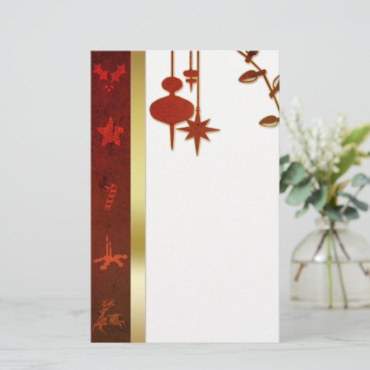 Grungy Gold Kerstmis Briefpapier (Staand voorkant)