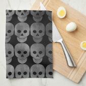 Grungy gothic schedels Halloween keuken decor Theedoek (Quarter Fold)